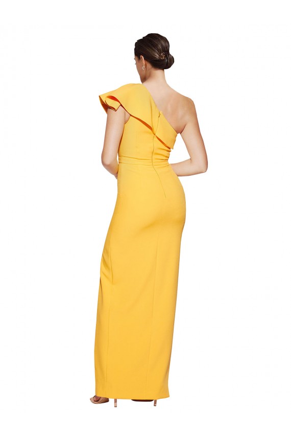 Sleeveless Saffron Sheath One Shoulder Formal Evening Gown / Prom Dress / Bridesmaid Dress Lincoln