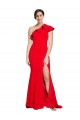 Sleeveless Red Sheath One Shoulder Semi Formal Evening Dress / Prom Dress / Bridesmaid Dress Lincoln