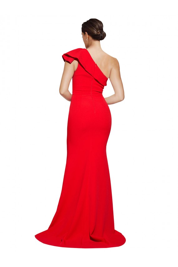 Sleeveless Red Sheath One Shoulder Semi Formal Evening Dress / Prom Dress / Bridesmaid Dress Lincoln