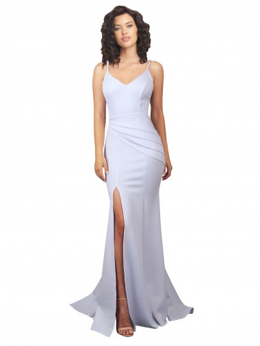 Sleeveless White Low Back Mermaid Spaghetti Straps Beach Wedding Dress Lincoln