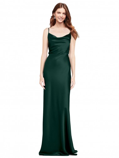 Sleeveless Hunter V-Back Sheath Cowl Neck Black Tie Evening Gown / Prom Dress / Bridesmaid Dress Lincoln