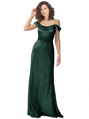 Sleeveless Hunter V-Back A-Line Off the Shoulder Formal Evening Gown / Prom Dress / Bridesmaid Dress Lincoln