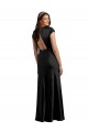 Cap Sleeves Black Keyhole Back A-Line V-Neck Formal Evening Gown / Prom Dress / Bridesmaid Dress Lincoln