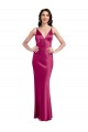 Sleeveless Fuchsia Low Back A-Line Spaghetti Straps Formal Evening Gown / Prom Dress / Bridesmaid Dress Lincoln