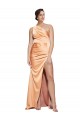 Sleeveless Light Copper Criss Cross Open Back Sheath One Shoulder Formal Evening Gown / Prom Dress / Bridesmaid Dress Lincoln