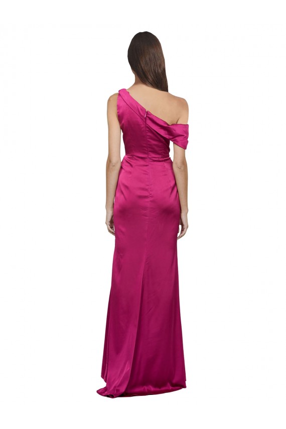 Sleeveless Fuchsia A-Line One Shoulder Bridesmaid Dress / Evening Dress Lincoln