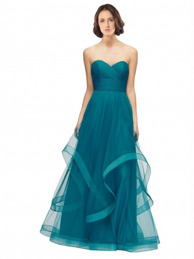 Sleeveless Turquoise A-Line Sweetheart Bridesmaid Dress Lincoln