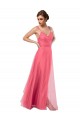 Sleeveless Watermelon V-Back A-Line Spaghetti Straps Bridesmaid Dress Lincoln
