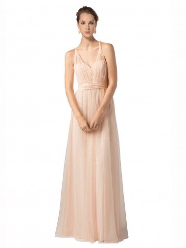 Sleeveless Nude A-Line Sweetheart Bridesmaid Dress / Evening Dress Lincoln