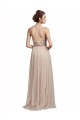 Sleeveless Nude A-Line Halter Neck Bridesmaid Dress Lincoln