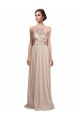Sleeveless Nude A-Line Halter Neck Bridesmaid Dress Lincoln