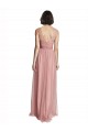 Sleeveless Rose Pink A-Line V-Neck Bridesmaid Dress Lincoln