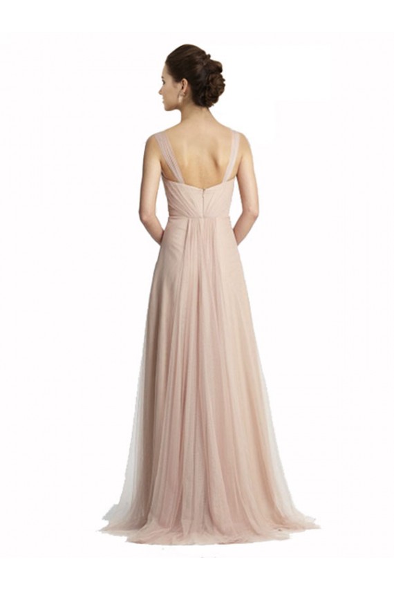 Sleeveless Nude A-Line Square Neck Bridesmaid Evening Dress Lincoln