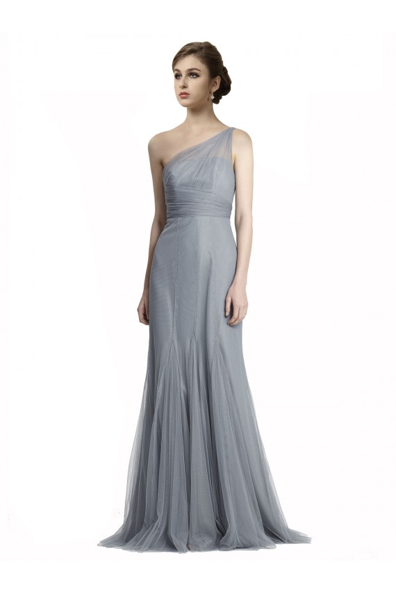 Sleeveless Slate Grey Mermaid One Shoulder Bridesmaid Dress Lincoln