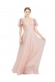 Flutter Sleeves Pink A-Line V-Neck Formal Dress / Bridesmaid Dress Lincoln