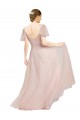 Flutter Sleeves Pink A-Line V-Neck Formal Dress / Bridesmaid Dress Lincoln