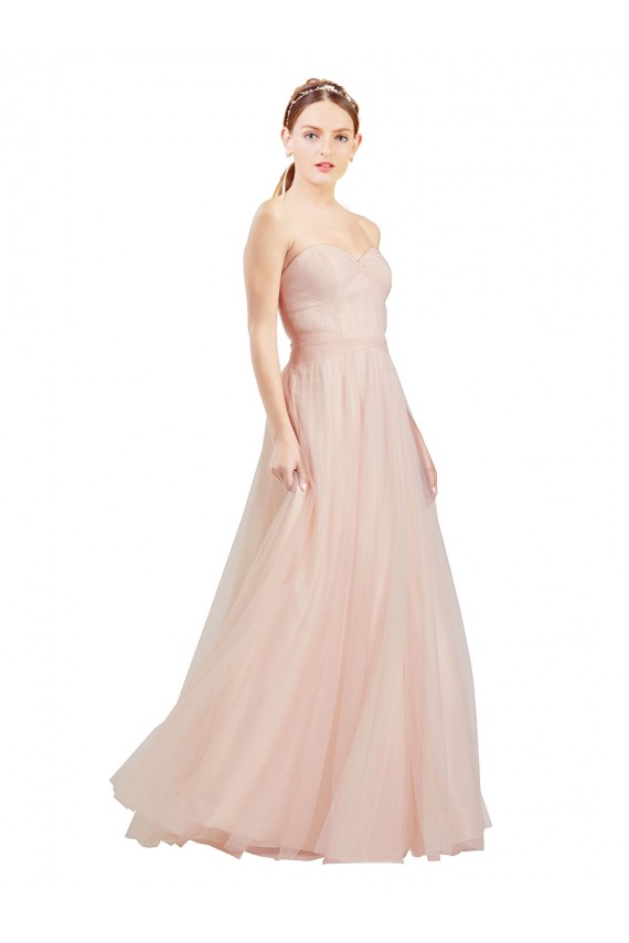 Sleeveless Pink Open Back A-Line Sweetheart Semi Formal Dress / Bridesmaid Dress Lincoln