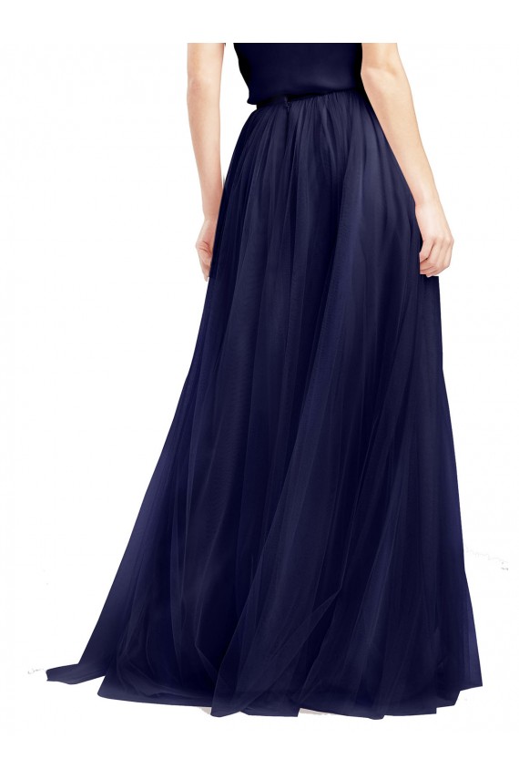 Sleeveless Navy Blue A-Line Halter Neck Semi Formal Evening Dress / Bridesmaid Dress Lincoln