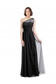 Sleeveless Black A-Line Tulle One Shoulder Bridesmaid Dress Lincoln