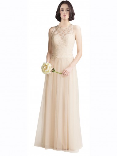 Sleeveless Ivory A-Line Bateau Neck Bridesmaid Dress Lincoln