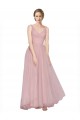 Sleeveless Pink V-Back A-Line V-Neck Bridesmaid Dress Lincoln