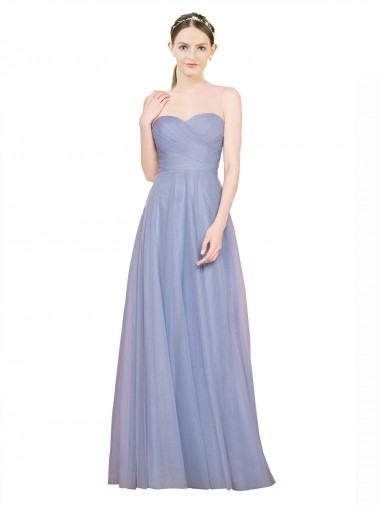 Sleeveless Light Sky Blue Low Back A-Line Sweetheart Formal Dress / Bridesmaid Dress Lincoln