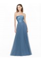 Sleeveless Low Back A-Line Satin & Tulle Strapless Bridesmaid Dress Lincoln