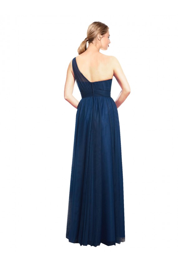 Sleeveless Black A-Line One Shoulder Bridesmaid Dress / Evening Dress Lincoln