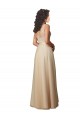 Sleeveless Champagne V-Back A-Line V-Neck Bridesmaid Dress Lincoln