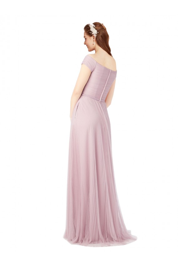 Sleeveless A-Line Off the Shoulder Bridesmaid Dress / Evening Dress Lincoln