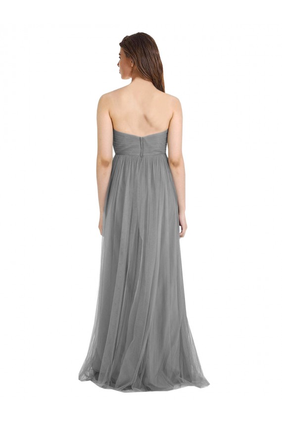 Sleeveless Slate Grey A-Line Sweetheart Bridesmaid Gown Lincoln