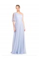 Flutter Sleeves Light Sky Blue A-Line One Shoulder Bridesmaid Dress Lincoln