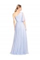 Flutter Sleeves Light Sky Blue A-Line One Shoulder Bridesmaid Dress Lincoln