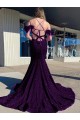 Sleeveless Plum Purple Sheath Spaghetti Straps Prom Dress / Evening Dress Lincoln
