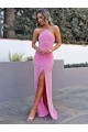 Sleeveless Shown Color Sheath Halter Neck Prom Dress Lincoln