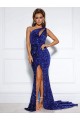 Sleeveless Royal Blue Mermaid One Shoulder Prom Dress / Evening Dress Lincoln