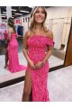 Sleeveless Fuchsia Sheath One Shoulder Evening Gown Lincoln