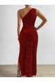 Sleeveless Red Sheath One Shoulder Prom Dress / Evening Dress Lincoln
