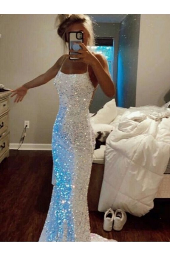 Sleeveless Shown Color Sheath Spaghetti Straps Evening Dress Lincoln