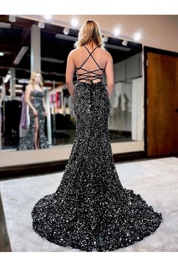 Sleeveless Shown Color Sheath Spaghetti Straps Prom Dress Lincoln