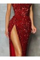 Sleeveless Burgundy Sheath Strapless Prom Dress / Evening Dress Lincoln