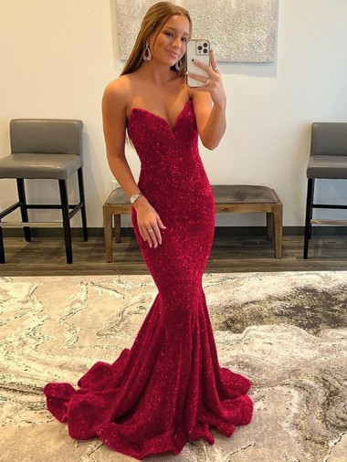 Sleeveless Burgundy Sheath Sweetheart Prom Dress Lincoln