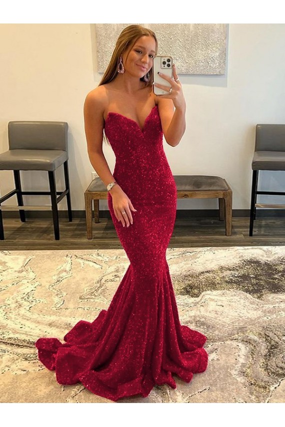 Sleeveless Burgundy Sheath Sweetheart Prom Dress Lincoln