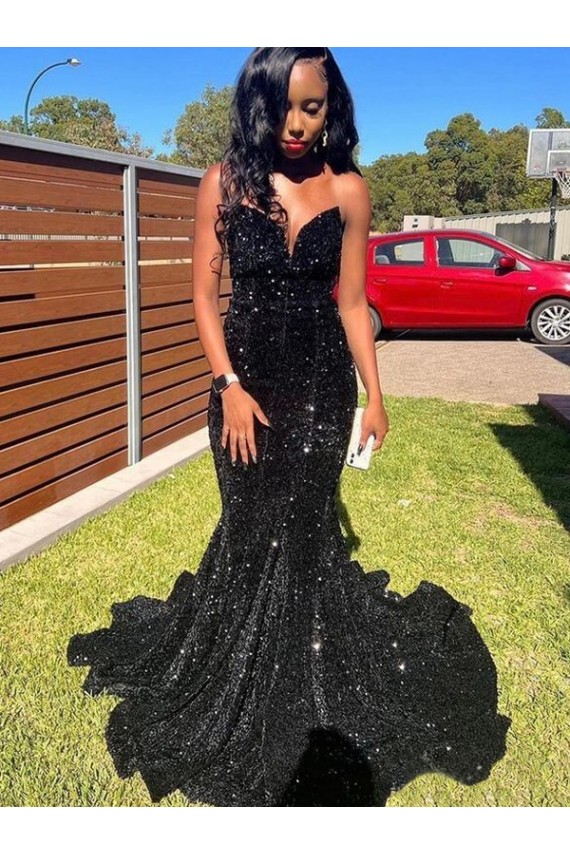 Sleeveless Black Mermaid Sweetheart Prom Dress Lincoln