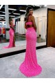 Sleeveless Shown Color Sheath Velvet Sequin V-Neck Evening Dress Lincoln
