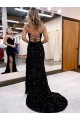 Sleeveless Royal Blue Sheath V-Neck Evening Dress Lincoln