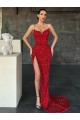 Sleeveless Red Sheath V-Neck Evening Gown / Prom Dress Lincoln