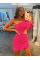 Long Sleeves Shown Color Sheath One Shoulder Evening Gowns Lincoln
