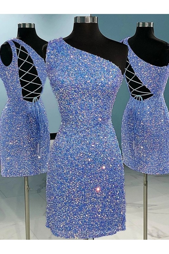 Sleeveless Shown Color Sheath One Shoulder Prom Dress Lincoln