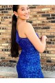 Sleeveless Royal Blue Sheath One Shoulder Homecoming Dresses Lincoln